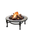 34 inch outdoor firepit with slate stone tabletop,