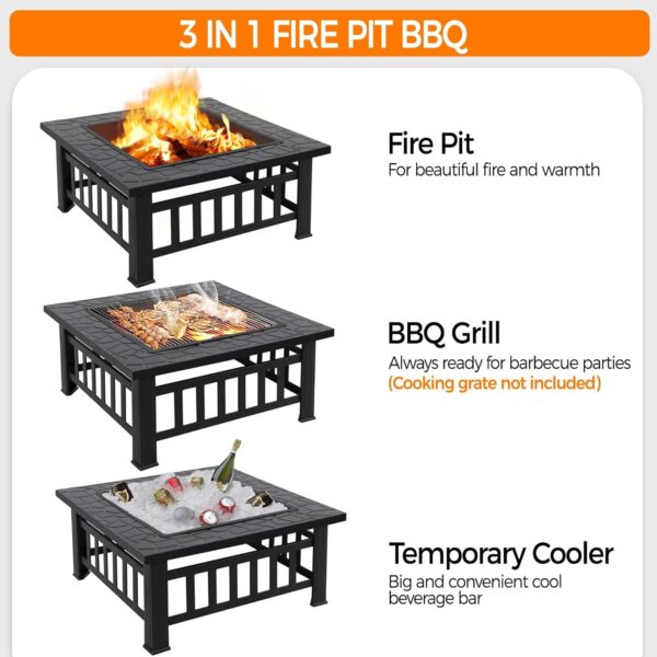 32-inch Multifunctional Metal Fire Pit